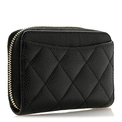 Chanel Caviar Quilted Zip Coin Purse Black 3 of 9