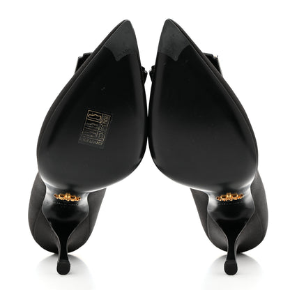 Prada Satin Crystal Embellished Pumps 38 Black 6 of 12