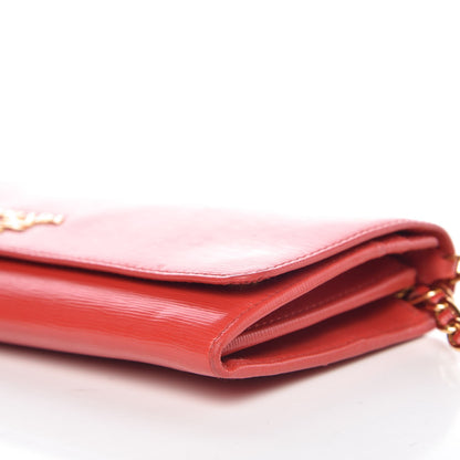 Prada Vitello Move Metal Oro Chain Wallet Lacca 10 of 10