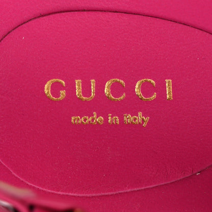 Gucci Calfskin Elizabeth Nappa Charlotte Logo Slingback Sandals 37.5 Fancy Fuchsia 7 of 13