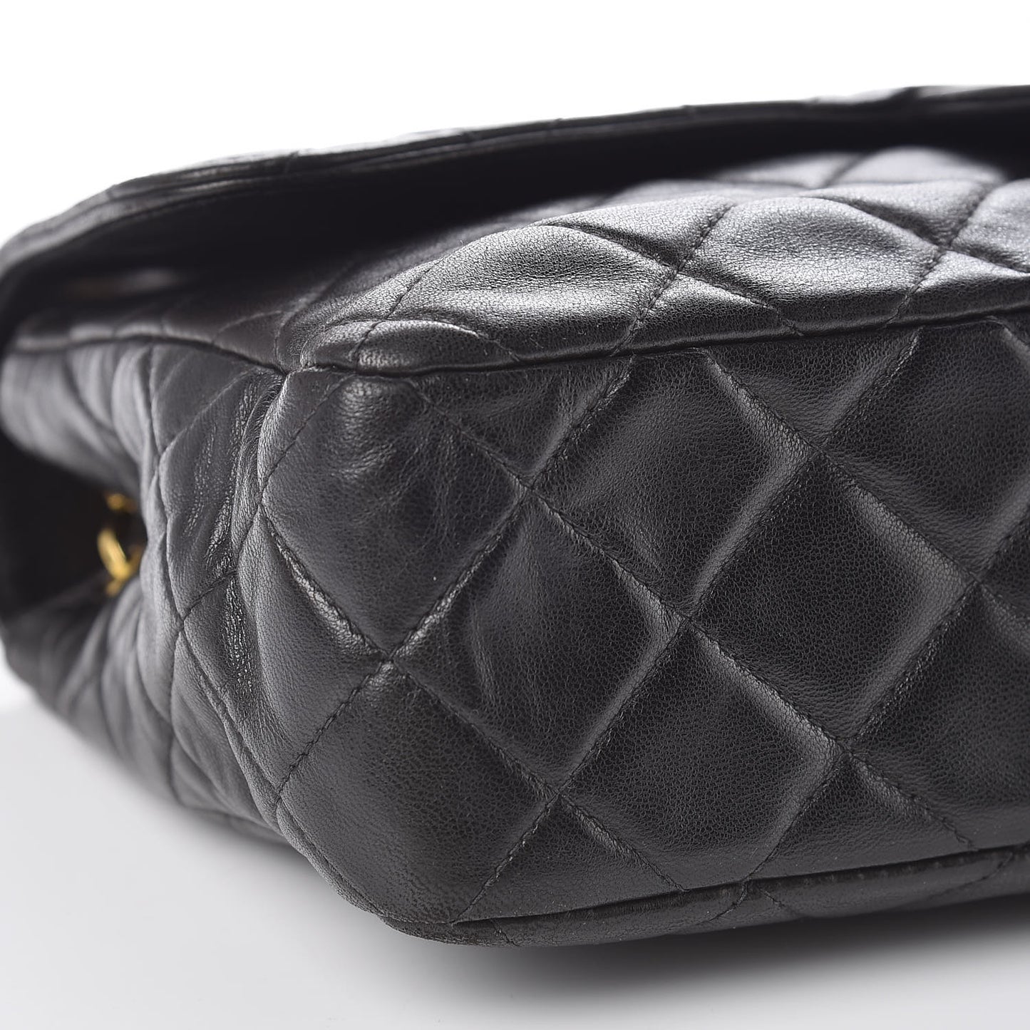 Lambskin Quilted Medium Single Flap Black