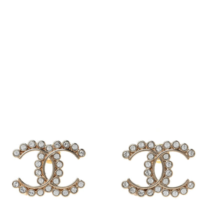 Chanel Crystal CC Earrings Gold 1 of 4
