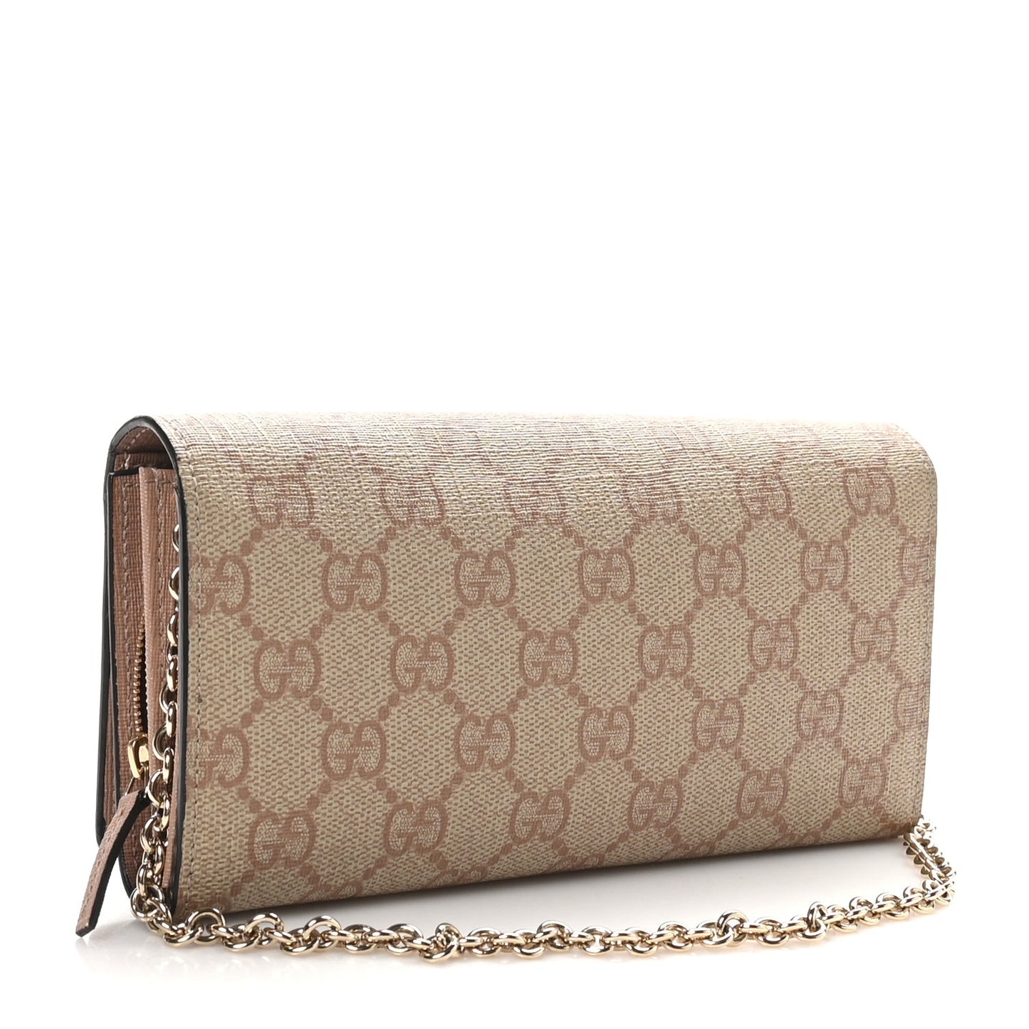GG Supreme Monogram GG Pierce Chain Clutch Wallet Winter Rose