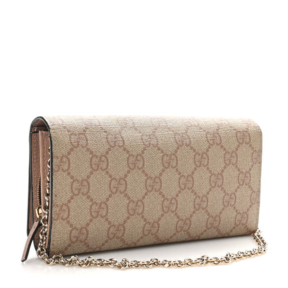 Gucci GG Supreme Monogram GG Pierce Chain Clutch Wallet Winter Rose 3 of 10