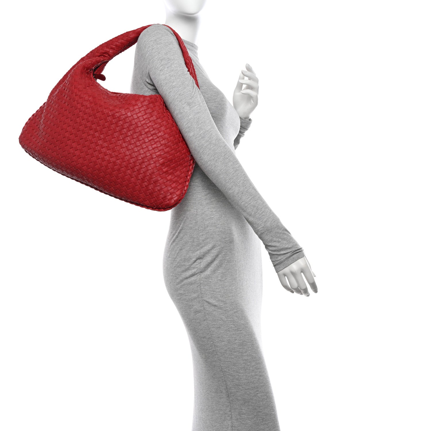 Bottega Veneta Nappa Intrecciato Large Veneta Hobo Red 2 of 11