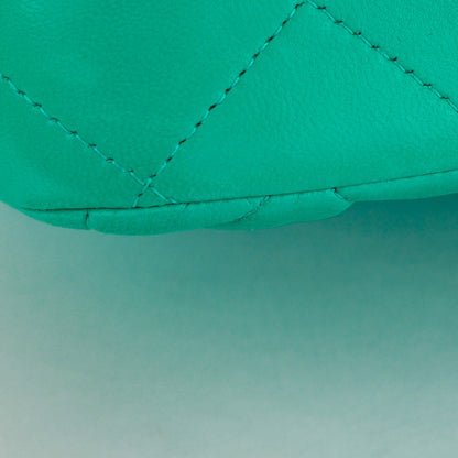 Chanel Lambskin Quilted Jumbo Double Flap Green 13 of 15