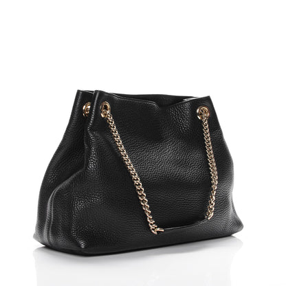 Gucci Pebbled Calfskin Medium Soho Chain Shoulder Bag Black 3 of 7