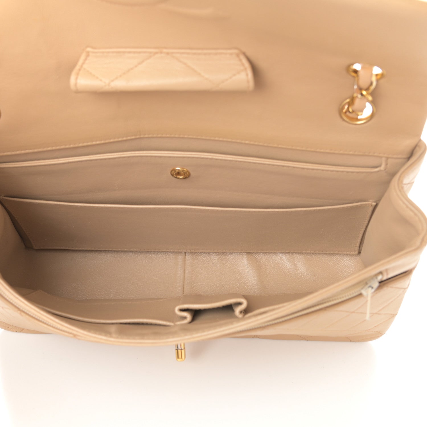 Chanel Lambskin Quilted Medium Single Flap Beige 7 of 10