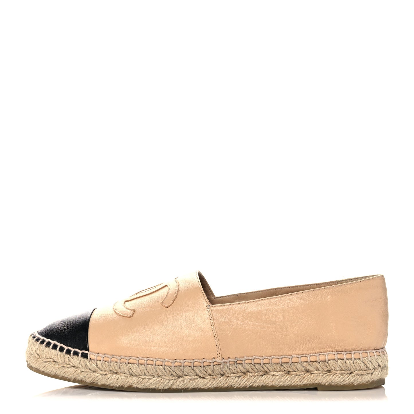 Lambskin CC Espadrilles 41 Beige Black