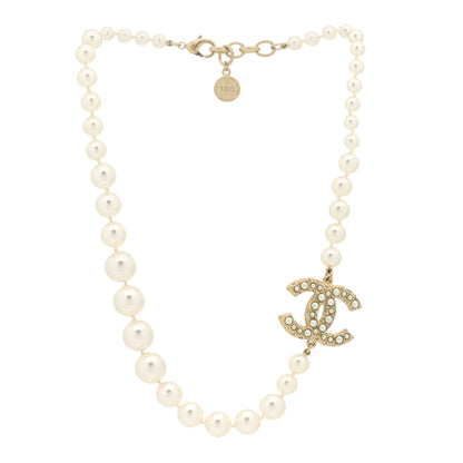 Chanel Pearl CC 100th Anniversary Necklace Light Gold 3 of 5