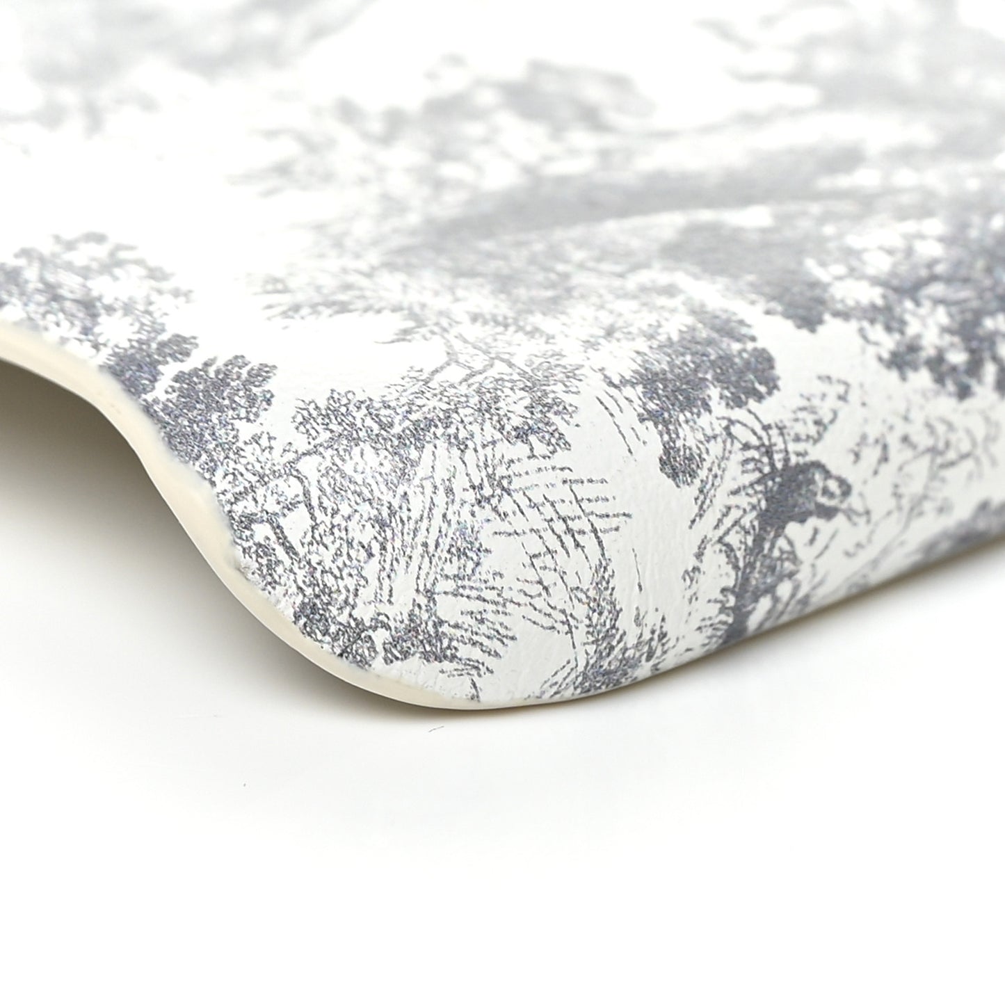 Calfskin Toile De Jouy iPhone 12 Pro Case Grey