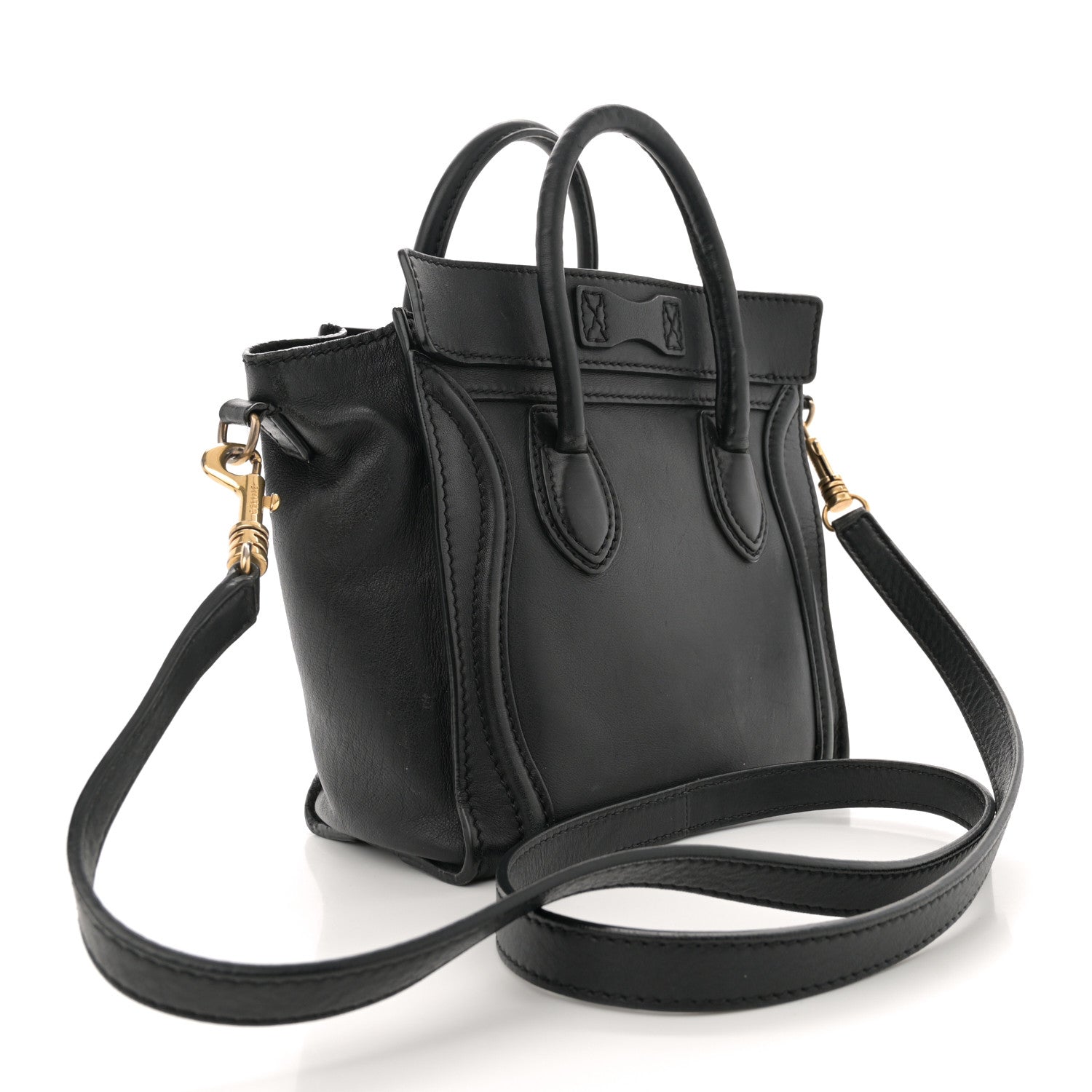 Celine Smooth Calfskin Nano Luggage Black 3 of 14