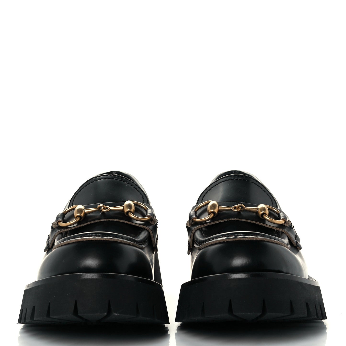 Cordovan Lux Womens Harald Horsebit 25mm Platform Loafers 35.5 Black