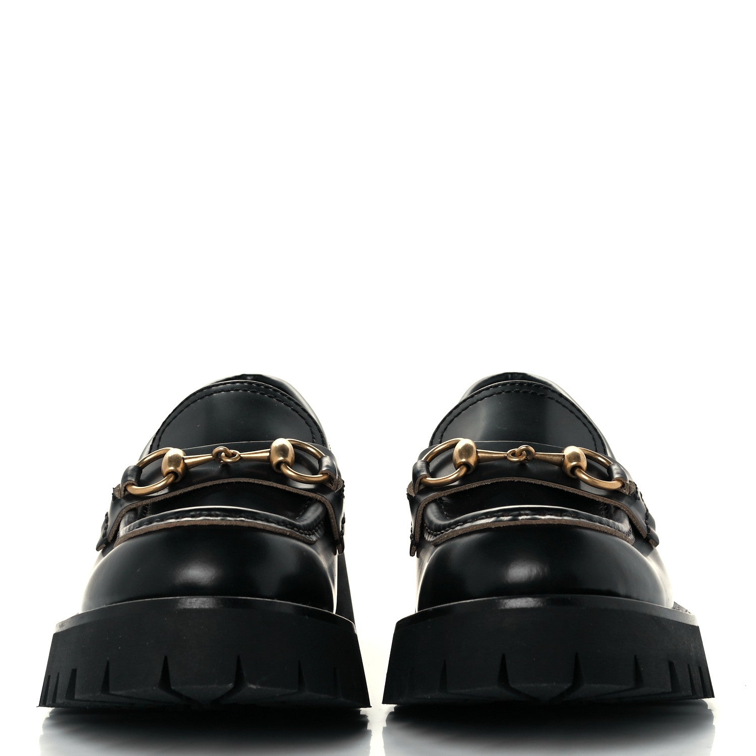 Gucci Cordovan Lux Womens Harald Horsebit 25mm Platform Loafers 35.5 Black 3 of 11