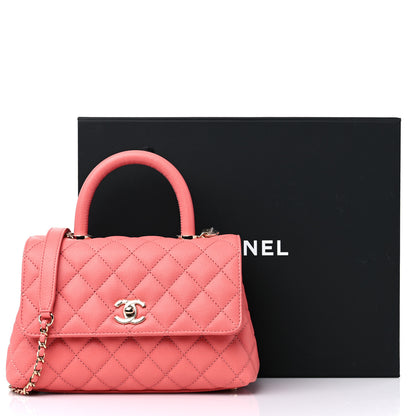 Chanel Caviar Quilted Mini Coco Handle Flap Pink 9 of 9