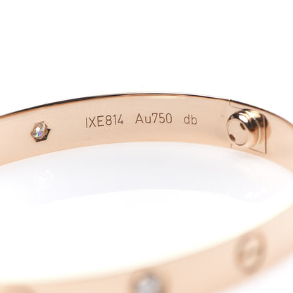 Cartier 18K Pink Gold 4 Diamond LOVE Bracelet 16 8 of 8