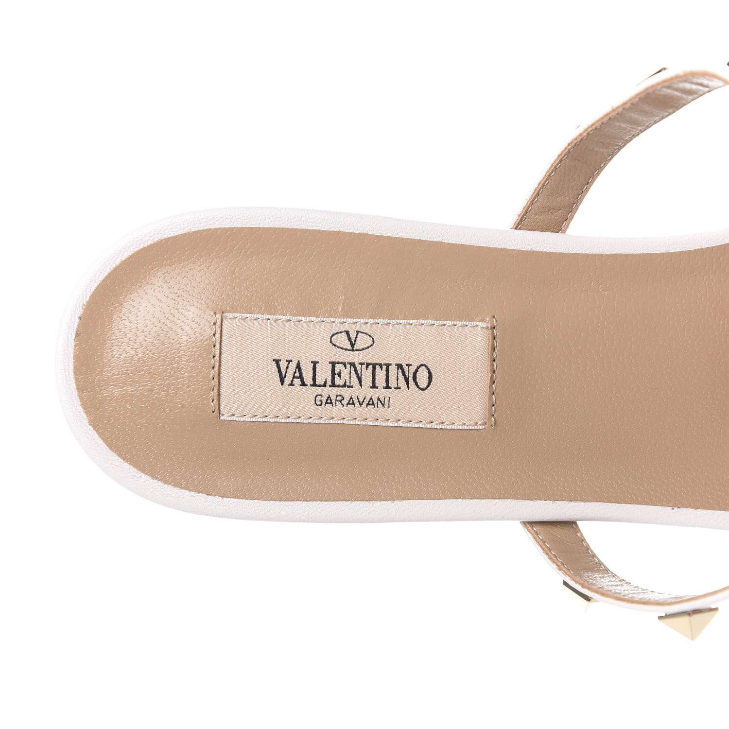 Valentino Garavani Nappa Rockstud Caged Flat Slide Sandals 39.5 Bianco Ottico 6 of 7