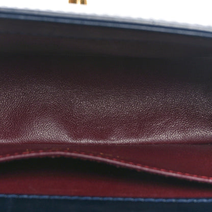Chanel Calfskin Embossed Small Paris Salzburg Boy Flap Navy 4 of 10