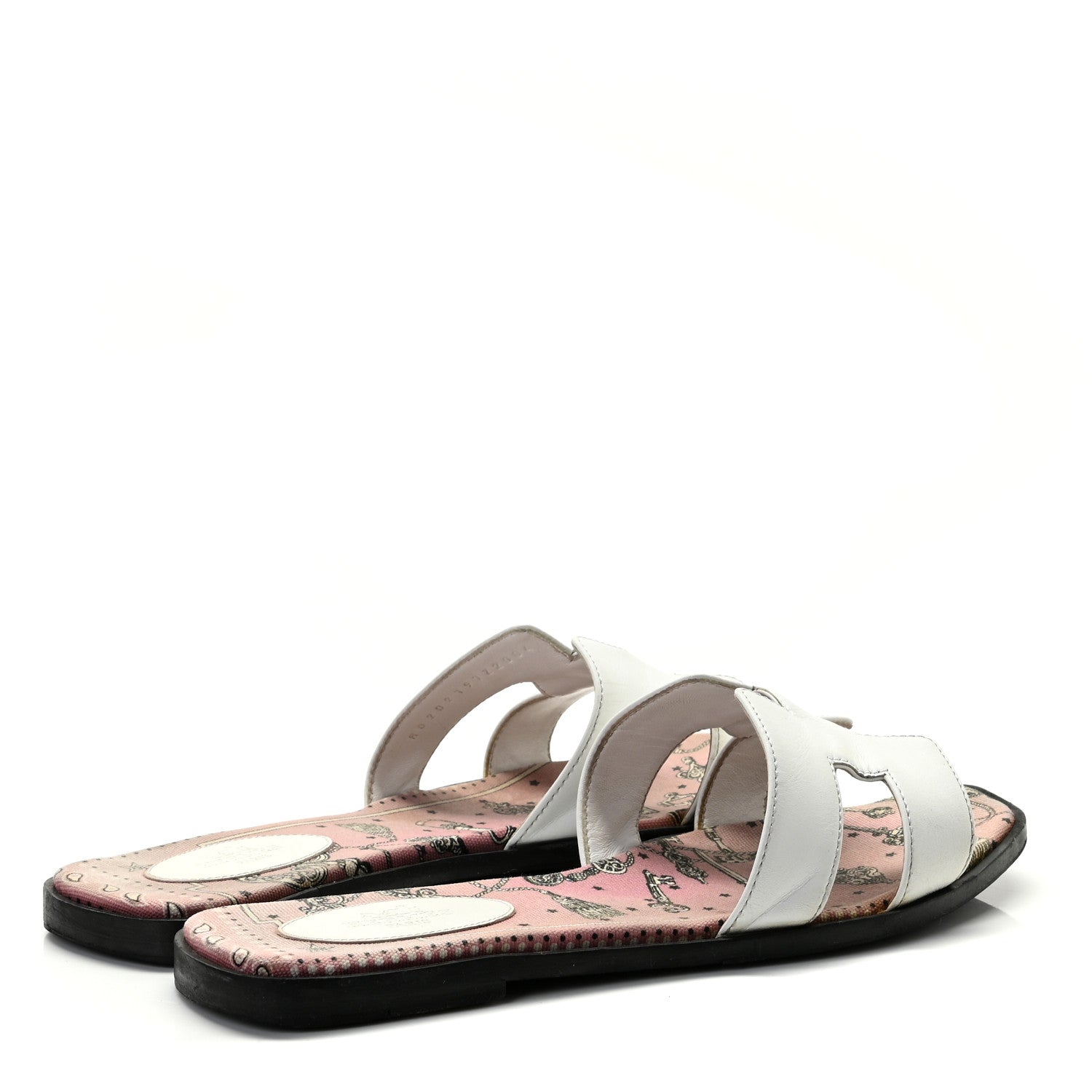 Hermes Box Calfskin Bois De Rose Oran Sandals 40 White 4 of 13