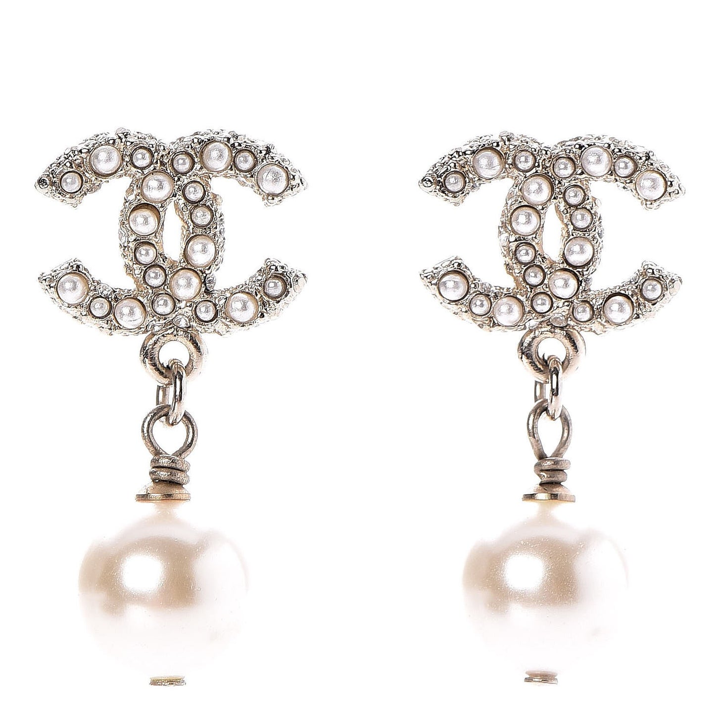 Pearl CC Drop Earrings Light Gold