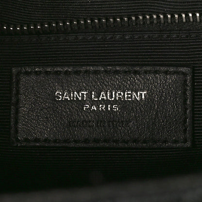 Saint Laurent Grain De Poudre Textured Mixed Matelasse Large Triquilt Monogram Satchel Black 6 of 19