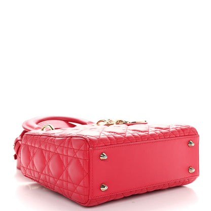 Christian Dior Lambskin Cannage Small My ABCDior Lady Dior Fraise 4 of 10