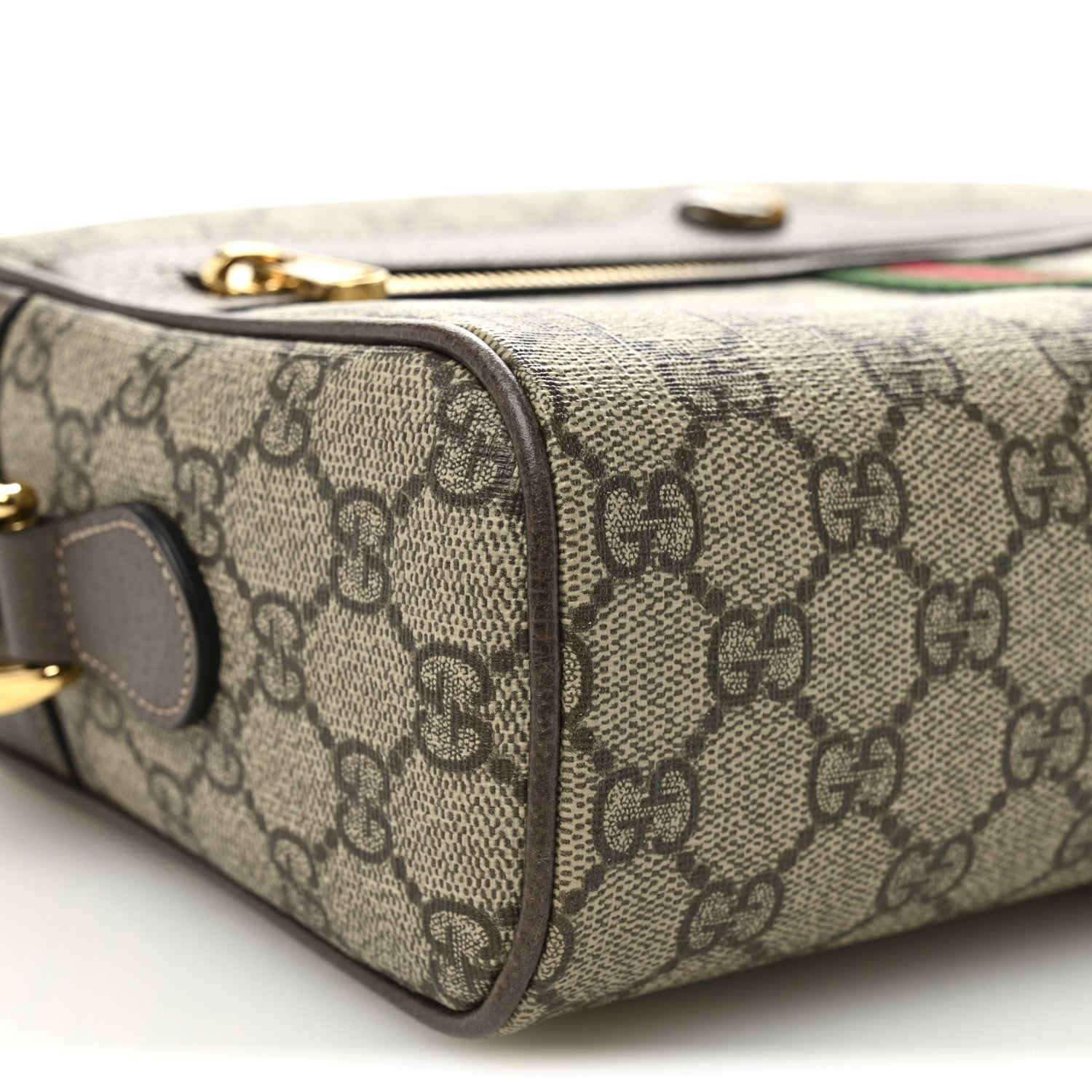 Gucci GG Supreme Monogram Web Small Ophidia Shoulder Bag Brown 9 of 11
