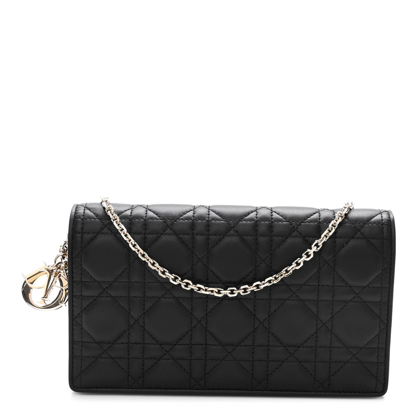 Lambskin Cannage Lady Dior Pouch Black
