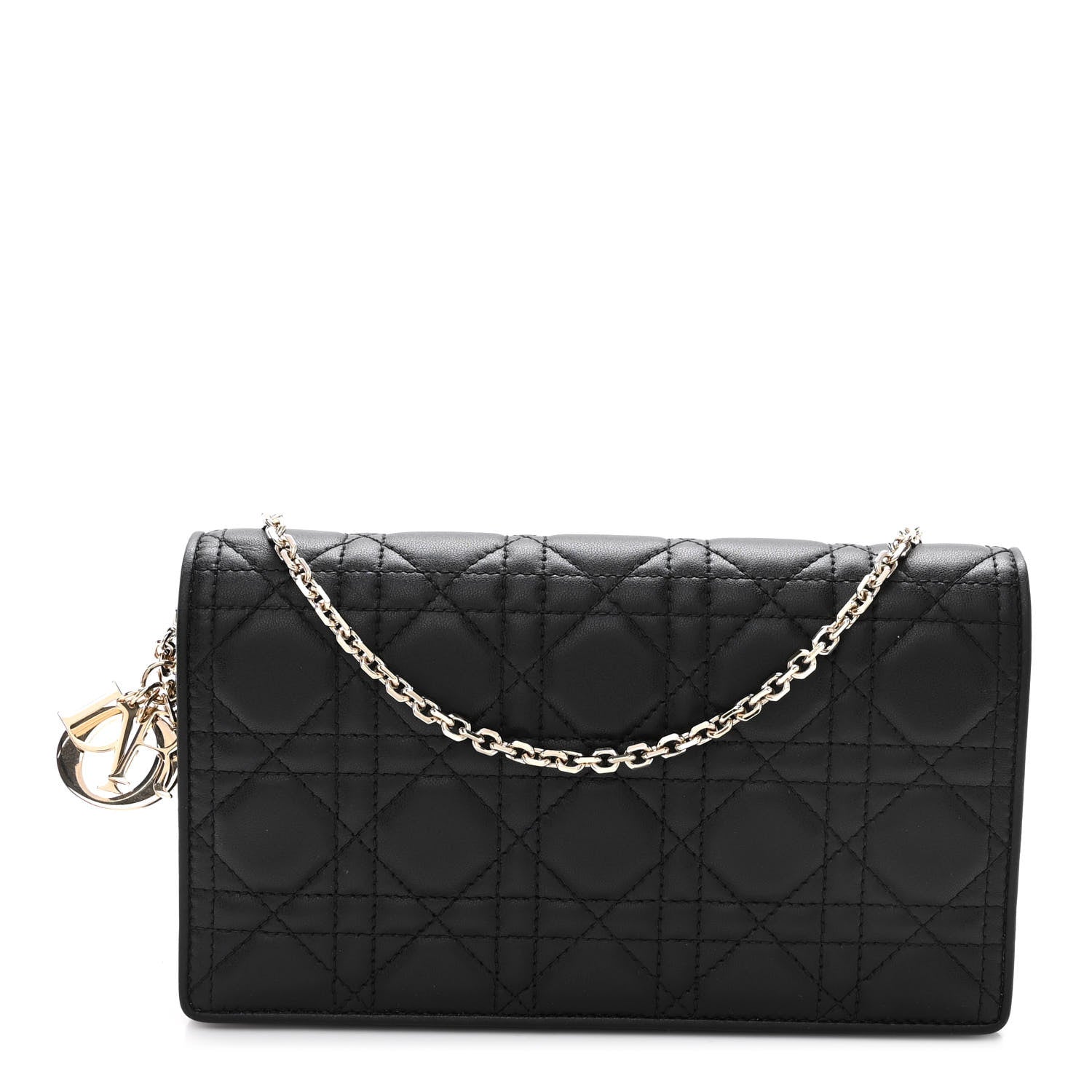 Christian Dior Lambskin Cannage Lady Dior Pouch Black 3 of 9