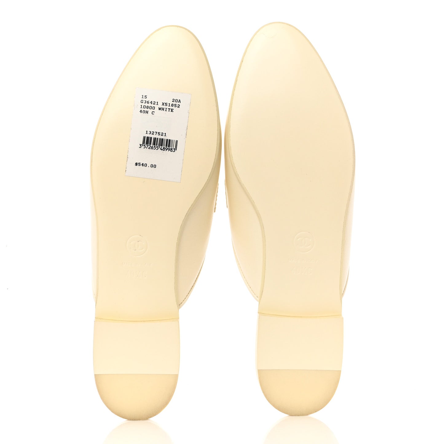 Lambskin Chain CC Mules 40.5 Ivory