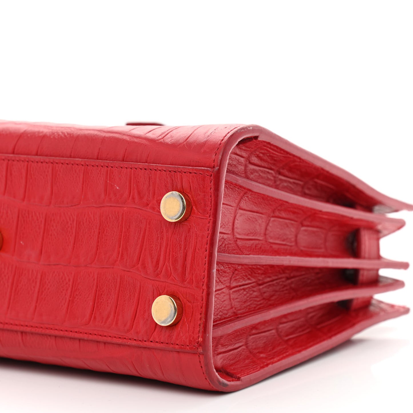 Calfskin Crocodile Embossed Nano Sac De Jour Red