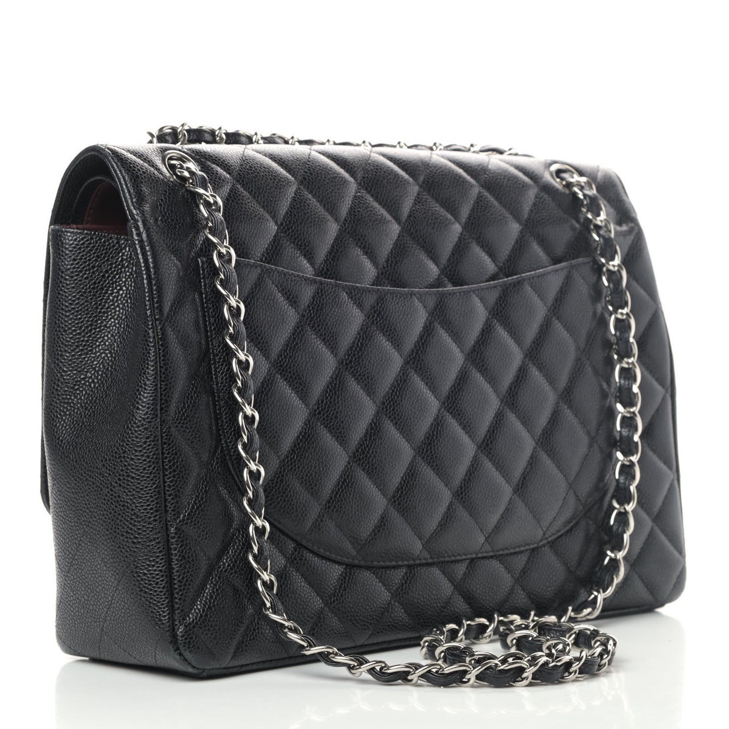 Caviar Quilted Maxi Double Flap Black