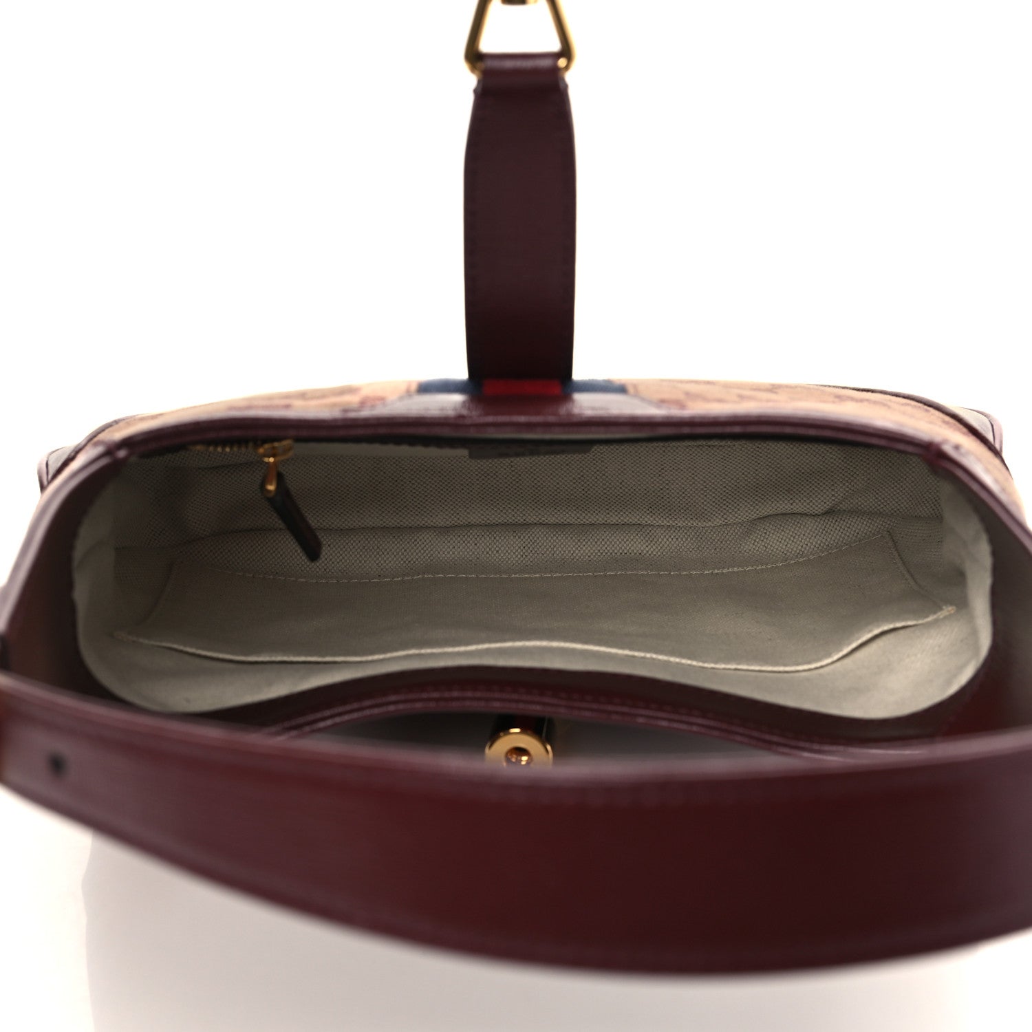 Gucci Monogram Azalea Calfskin Web Small Jackie 1961 Hobo Sahara Rubino Chardonnay 5 of 7
