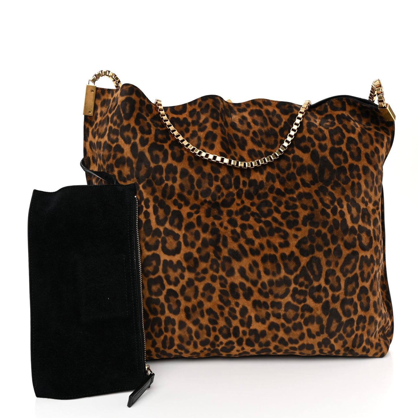 Suede Leopard Print Medium Suzanne Hobo Manto Naturale