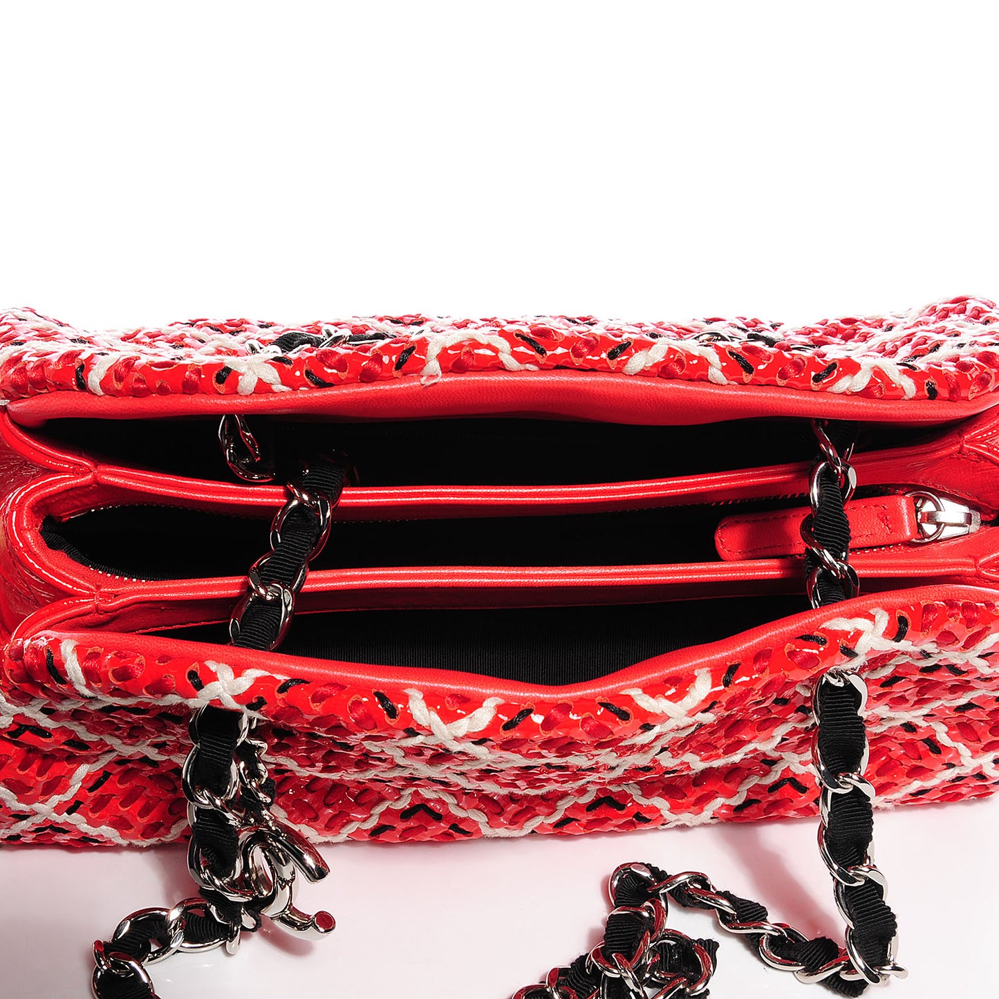 Patent Hand Embroidered Small Just Mademoiselle Red