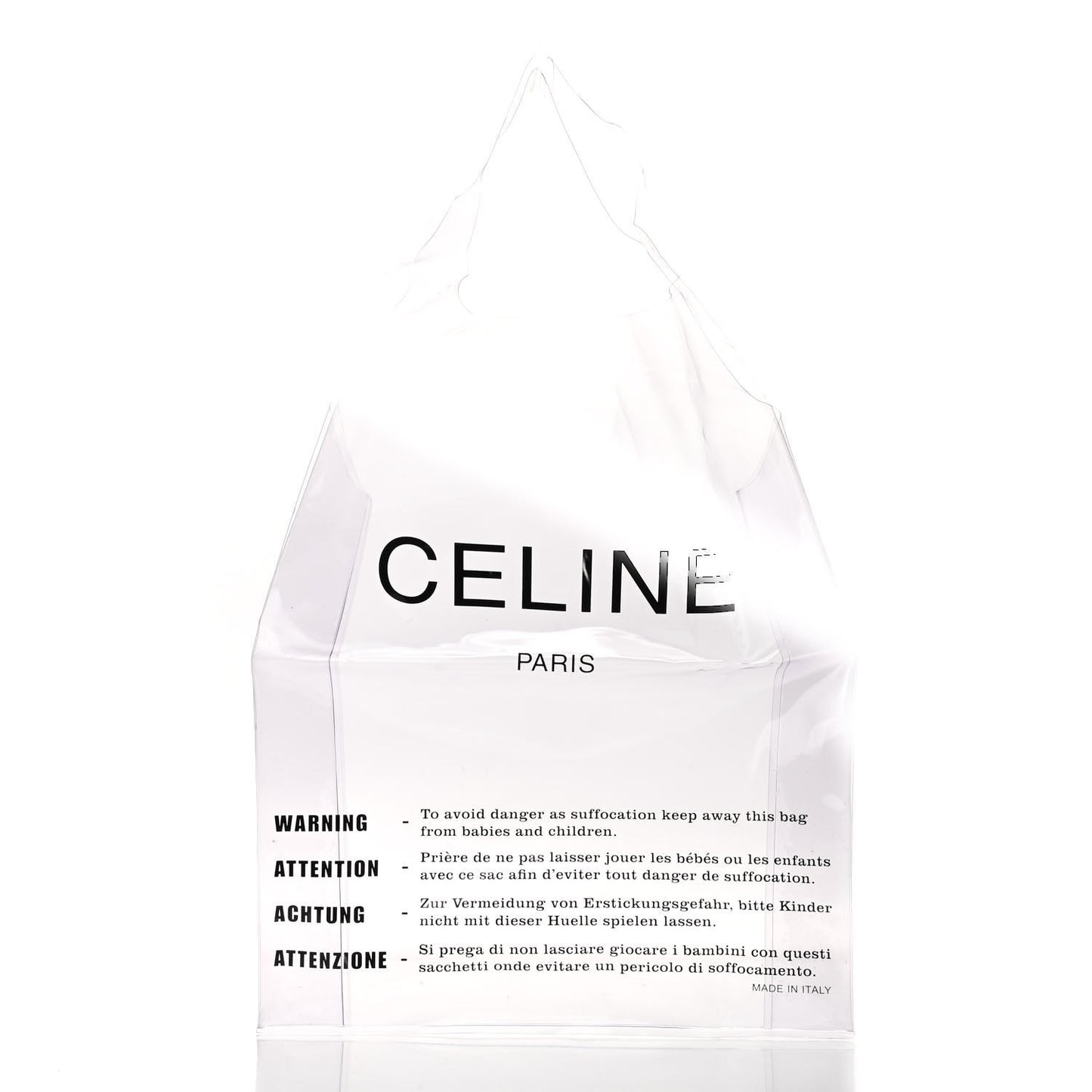 Plastic Bag with Cloudy Lambskin Solo Zip Pouch Clutch Celadon