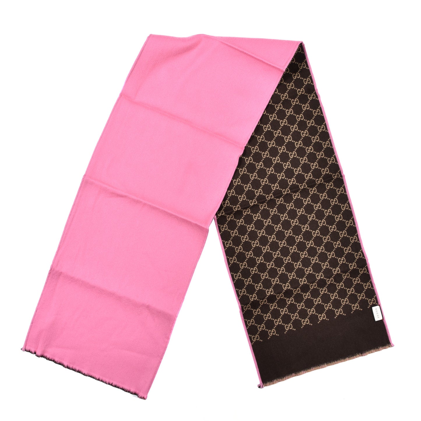 Wool Silk GG Monogram Ripon Simple Scarf Roseate