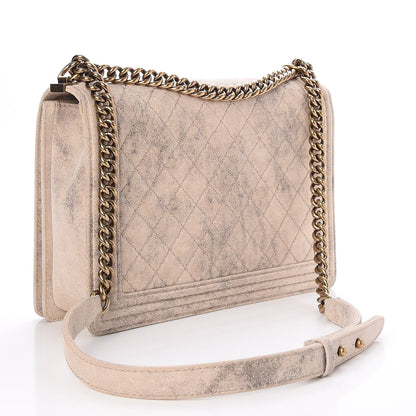 Chanel Iridescent Calfskin Quilted Large Boy Flap Beige 3 of 8