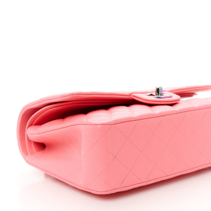 Chanel Caviar Quilted Rainbow Medium Double Flap Coral Pink 10 of 13