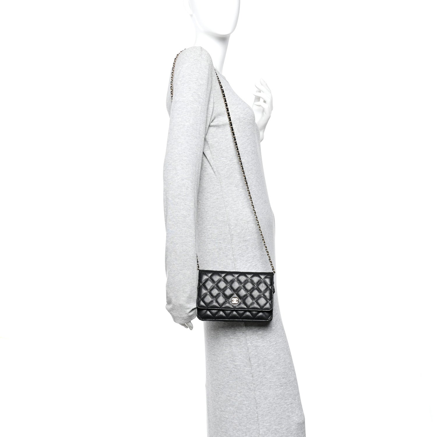 Chanel Caviar Quilted Wallet on Chain WOC Black 2 of 11