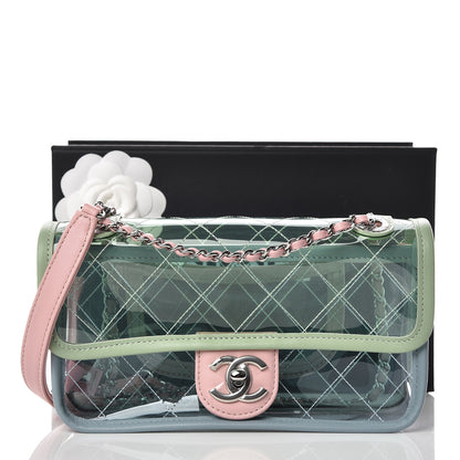 Chanel Lambskin PVC Quilted Mini Coco Splash Flap Blue Green 10 of 10