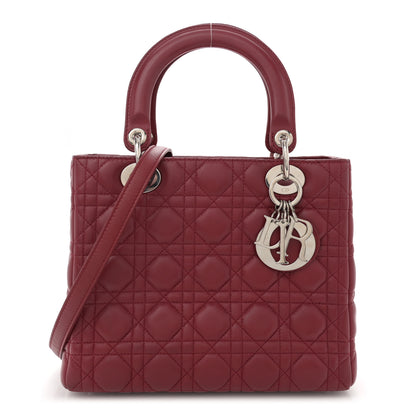 Christian Dior Lambskin Cannage Medium Lady Dior Dark Red 1 of 10