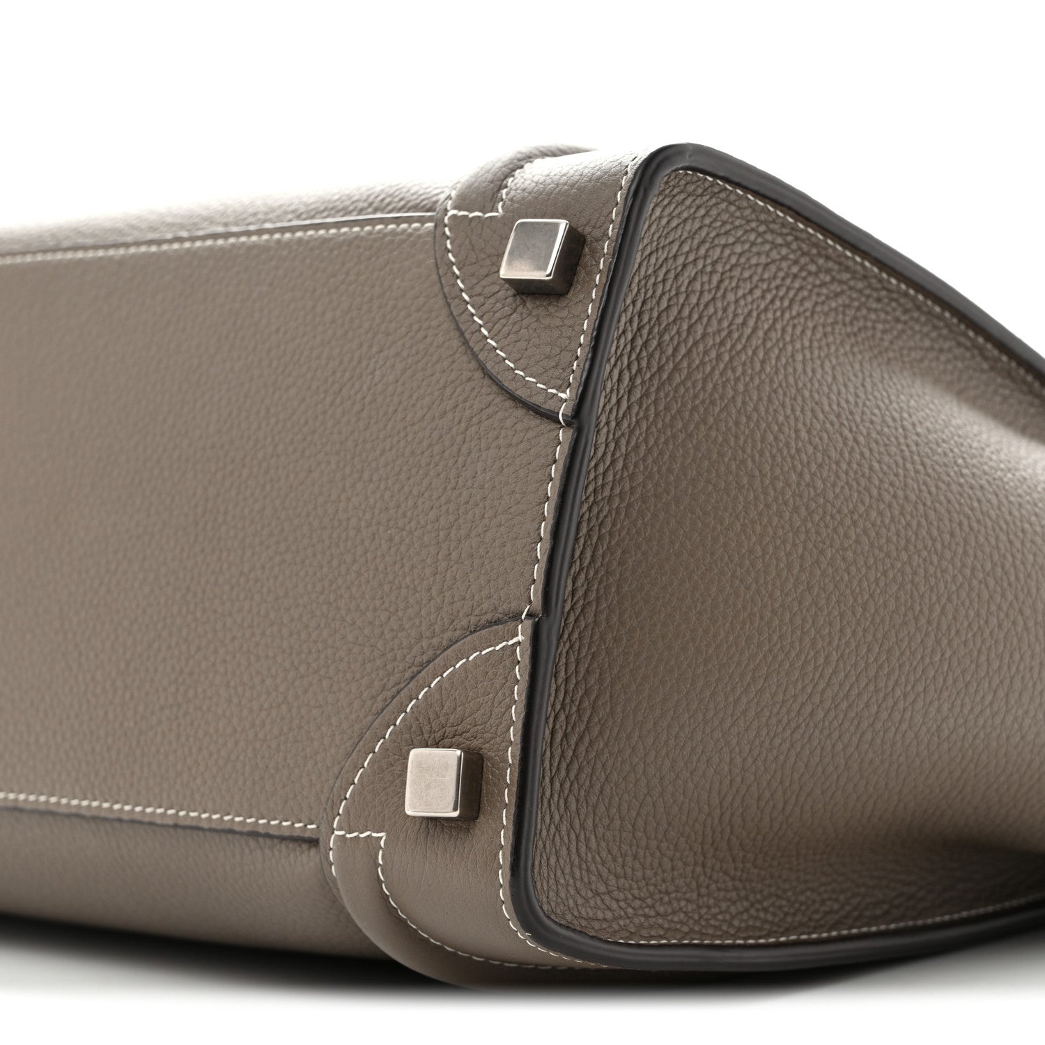 Celine Drummed Calfskin Micro Luggage Souris 9 of 10