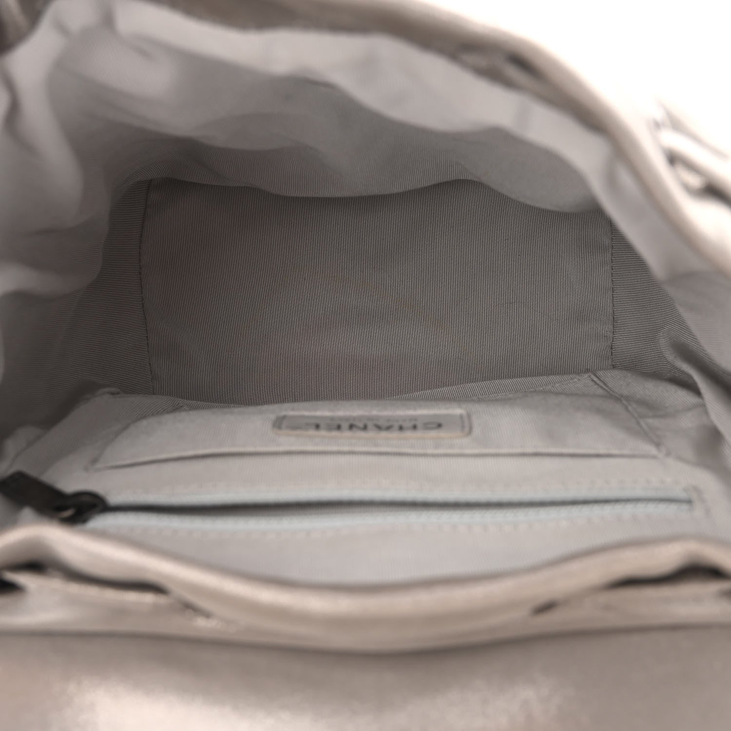 Chanel Iridescent Calfskin Chevron Quilted Small Urban Spirit Backpack Silver 5 of 9