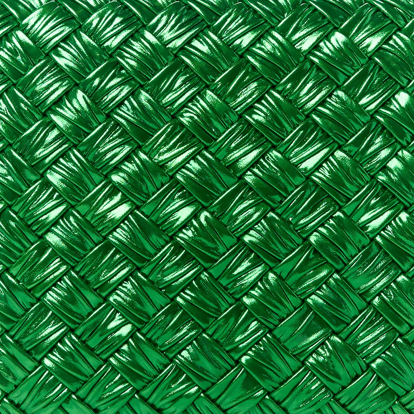 Metallic Intrecciato Minaudiere Knot Clutch Green