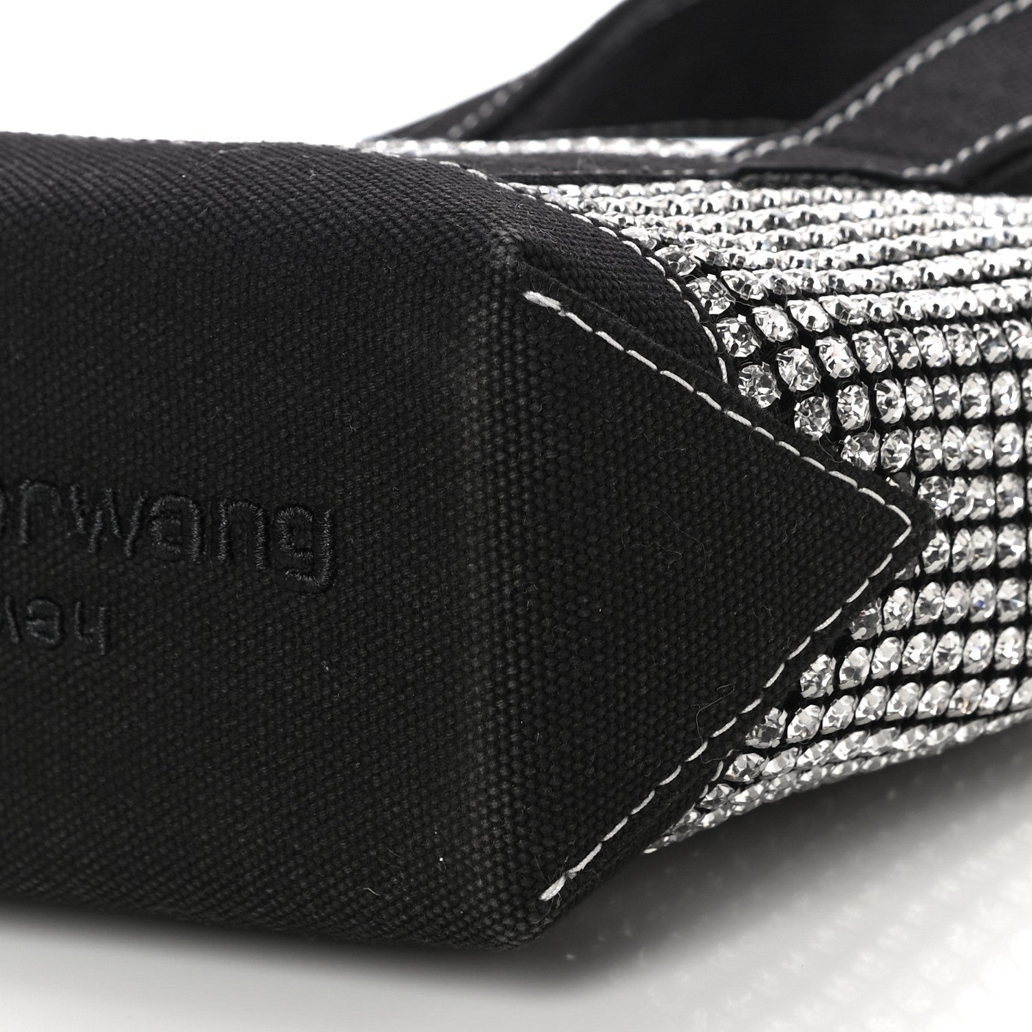 Alexander Wang Mesh Crystal Rhinestone Mini Cruiser Tote Black Silver 10 of 13