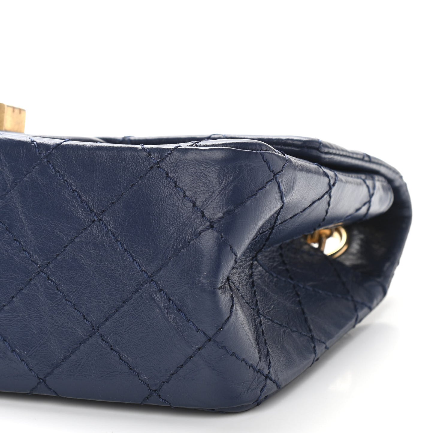 Aged Calfskin Quilted 2.55 Reissue Mini Flap Navy