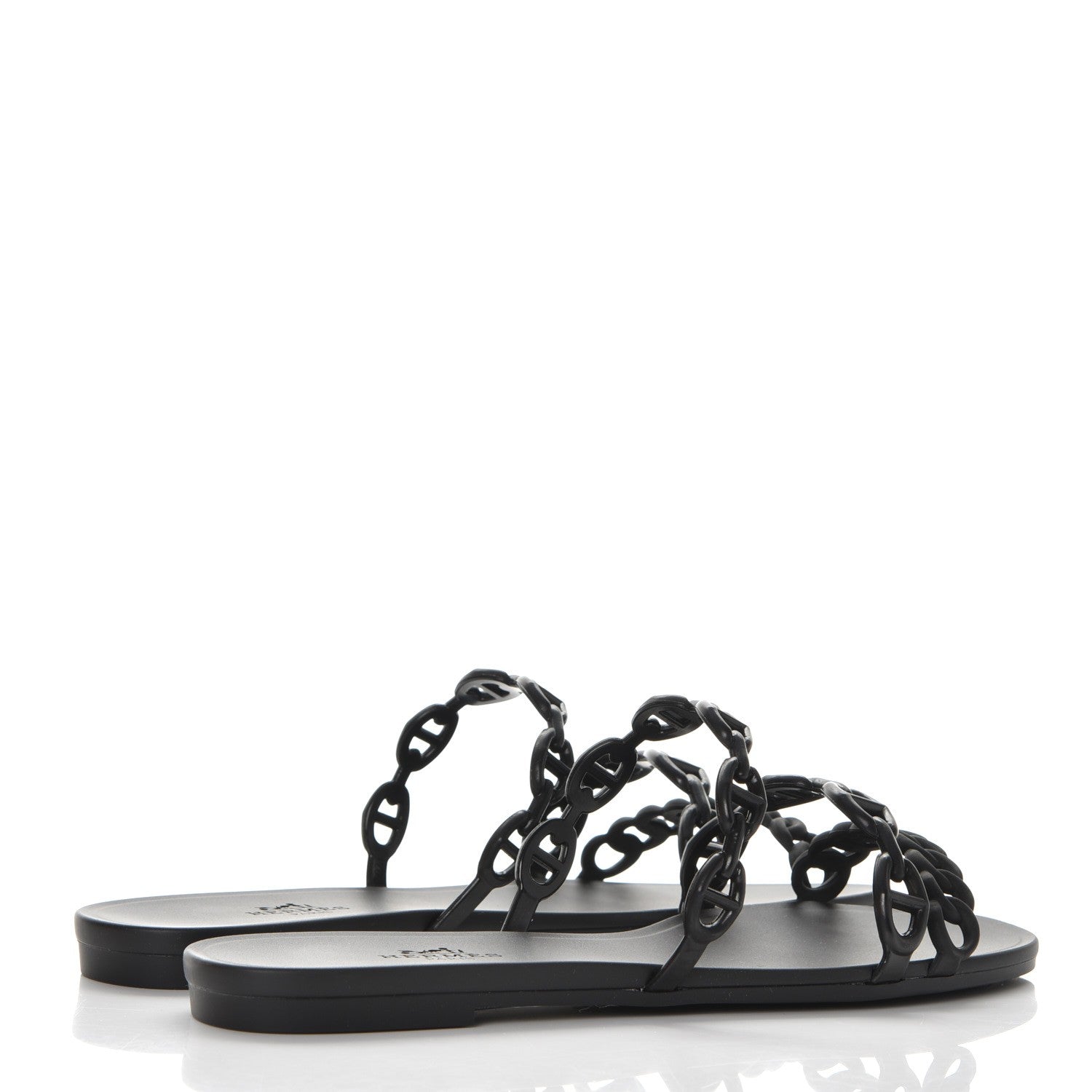 Hermes Rubber Chaine d'Ancre Rivage Sandals 35 Black 4 of 8