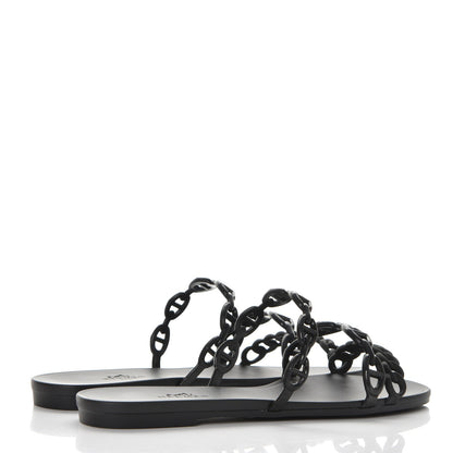 Hermes Rubber Chaine d'Ancre Rivage Sandals 35 Black 4 of 8