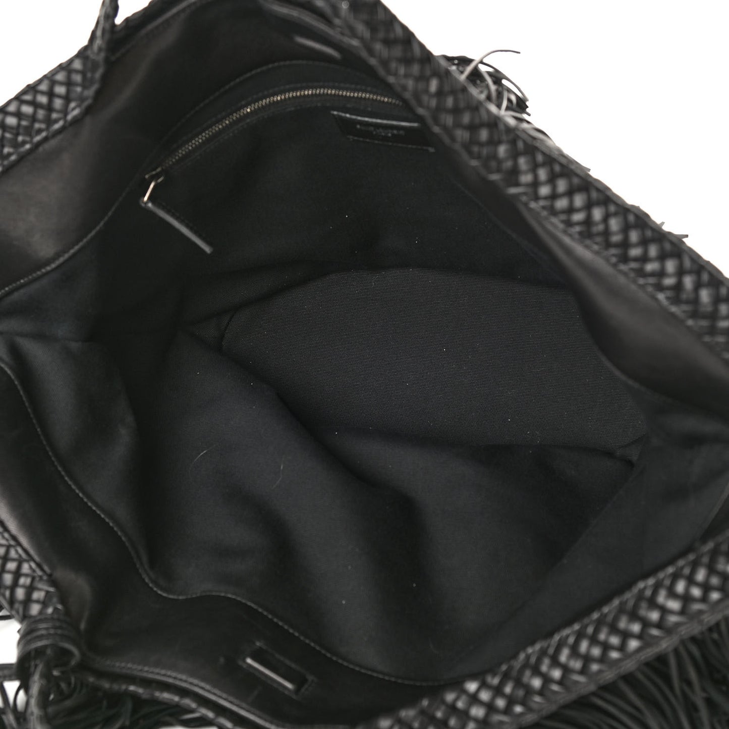 Calfskin Panier Fringe Tote Black